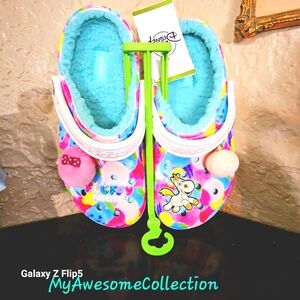 Crocs Fluffy Festival Pixar's Colorful Fuzzy Clogs with Unicorn Charm